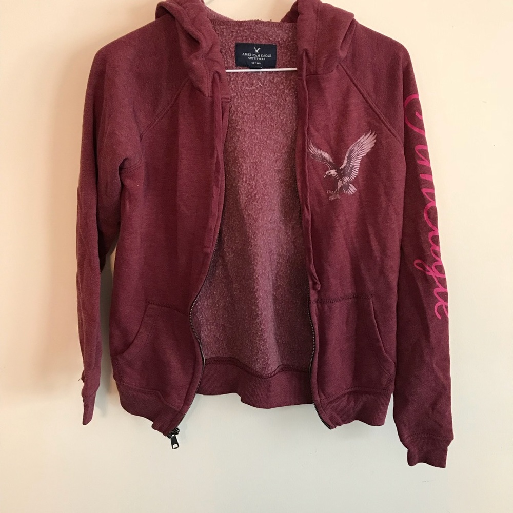 American Eagle Zip Up Hoodie- Rose colored